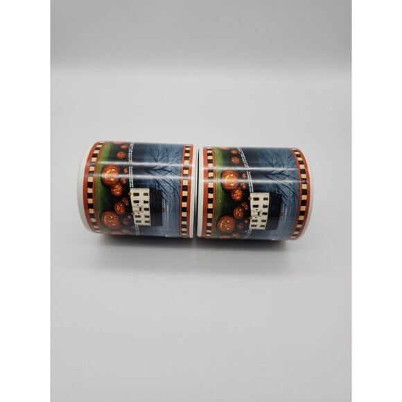 David Carter Brown Pumpkin Hollow pair of Coffee Mugs Sakura by Oneida 2001 - Picture 9 of 12